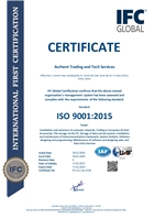 ISO 9001:2015 certificate – Authent Trading and Tech Services